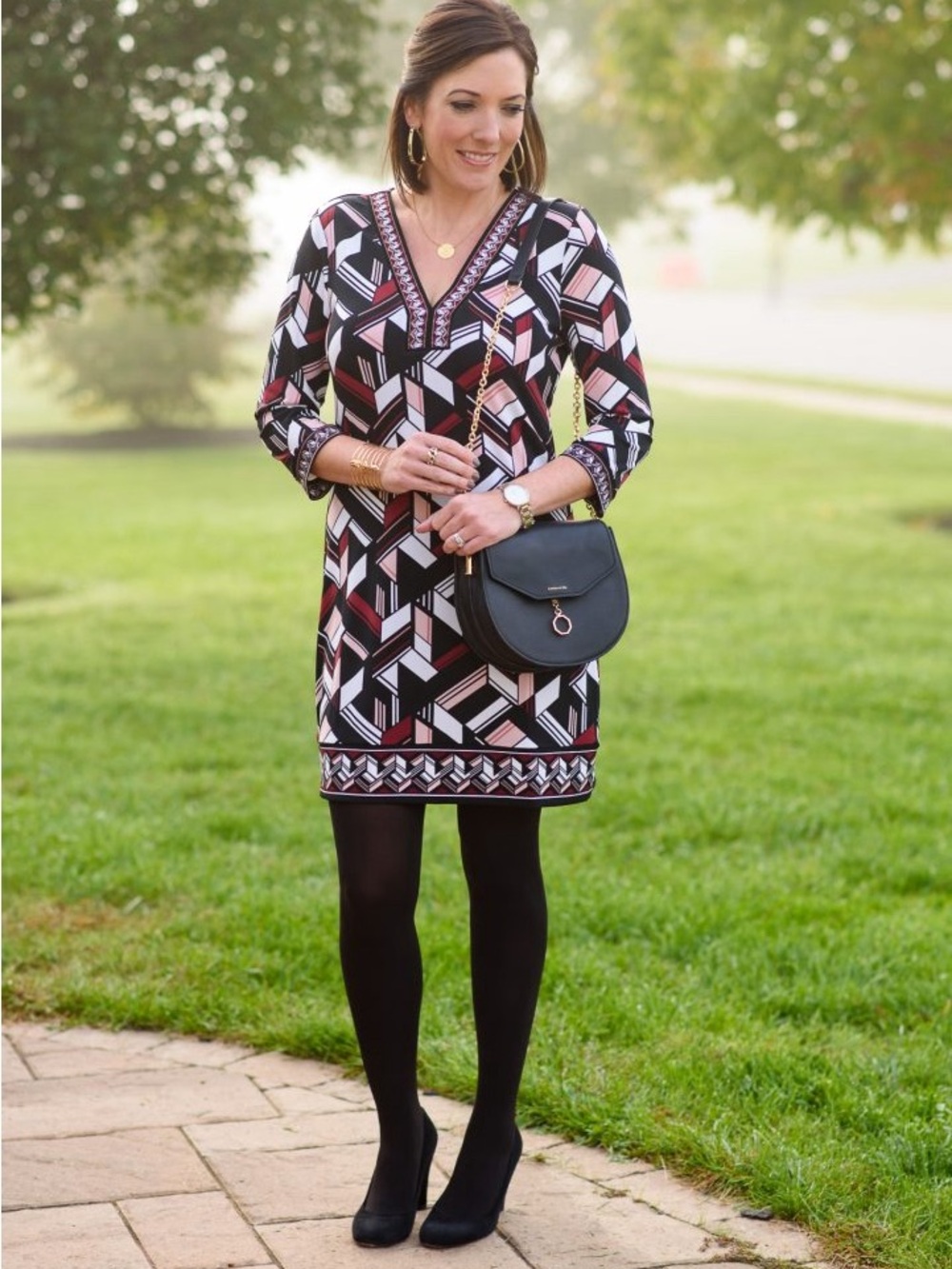 NWT White House Black Market Tunic Dress S Embroidered Travel Packable F14